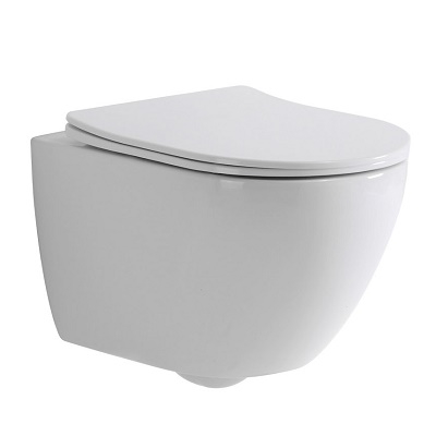 EVEREST TORNADO INVISIBLE 480 WC ŠKOLJKA RIMLESS KONZOLNA+WC DASKA S CLOSE